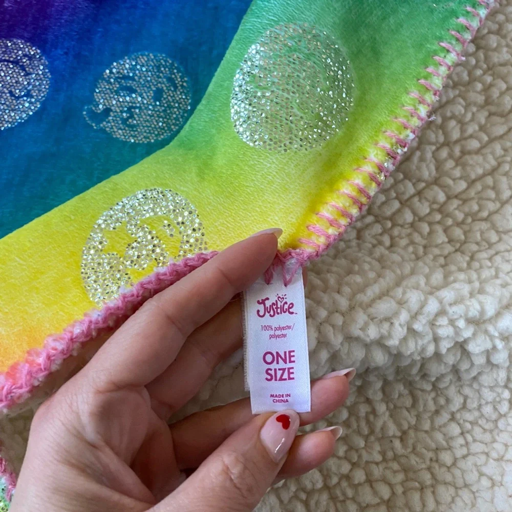 Justice Sherpa Rainbow Blanket/Throw, “K” Initial